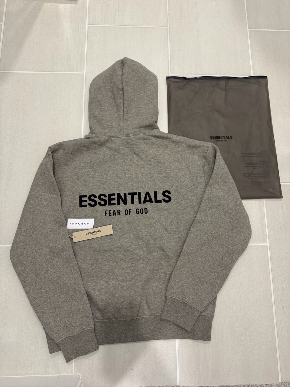 Essentials Fear of God Dark Oatmeal Hoodie - Picture 2 of 5